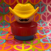 Load image into Gallery viewer, 1990s Fisher Price Chunky Cowboy Figure Yellow Hat #2