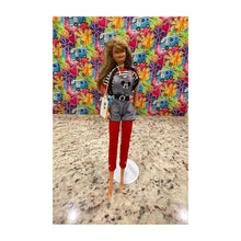 Load image into Gallery viewer, Mattel 1996 Barbie loves Mickey Teresa Doll #1 BackPack, red tights As Shown