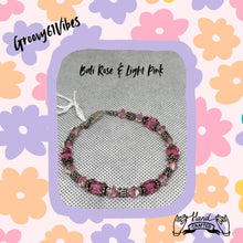 Load image into Gallery viewer, Bali Silver & Rose Cubes- Handcrafted Swarovski Crystal Beads Bracelet
