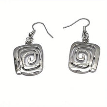 Load image into Gallery viewer, Cute Square Swirl Pendant Earrings Silver Plated
