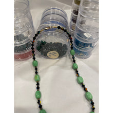 Load image into Gallery viewer, Chinese Turquoise Jet Black AB Crystals - Handcrafted Beaded 18" Necklace