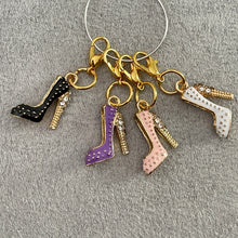 Load image into Gallery viewer, Pink Boujee Enamel High Heels Charms Inlaid Rhinestones Mobile Accessory