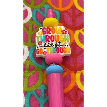 Load image into Gallery viewer, Pink and blue pen with Custom Handmade Beaded Pen