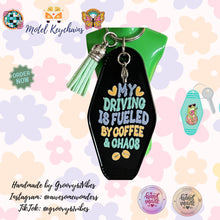 Load image into Gallery viewer, Groovy Peace Driving Motel Keychains – Retro Charm for Modern Adventures (DR1-DR12)