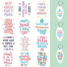 Load image into Gallery viewer, Sassy Glam Girls Sarcastic Motel Keychains – Retro Charm for Modern Adventures - Sl-S12
