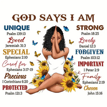 Load image into Gallery viewer, God Says I Am #1 Design Trendy Canvas Tote Bag Customizable Iron-On Graphic