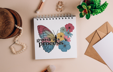 Load image into Gallery viewer, Butterfly Stickers Motivational - Growth is Progress 2.0" x 1.6" Die Cut