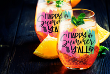 Load image into Gallery viewer, Funny Southern Stickers - Happy Summer Y'all 2.0" x 1.8" Die Cut