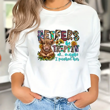 Load image into Gallery viewer, Cow Heifers Be Trippin or I pushed Design Trendy Iron-on Heat Transfer