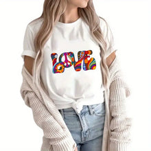Load image into Gallery viewer, Vibrant Hippie Psychedelic Bold Love Design Trendy Iron-on Heat Transfer
