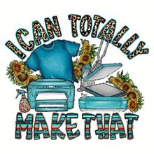 Load image into Gallery viewer, I can Totally Make That Blue Design Trendy Canvas Tote Bag Customizable Iron-On Graphic