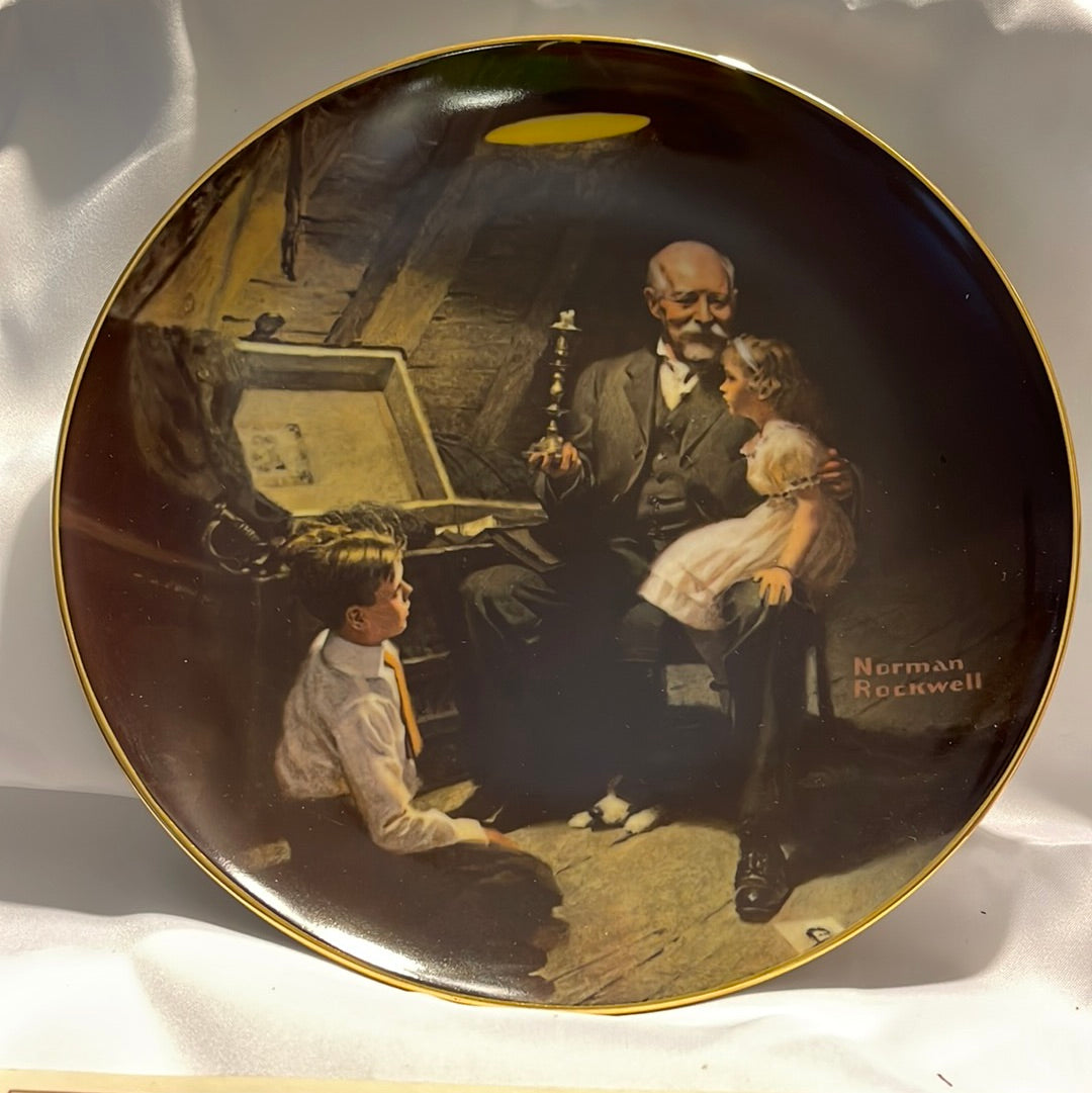 Vtg Bradford Exchange Norman Rockwell Plate 1983 Grandpa's
