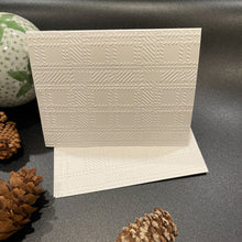 Load image into Gallery viewer, Plaid Embossed Holiday Cards, White Holiday Cards Set, Handmade Elegant Greeting Cards, Textured Stationery, Minimalist