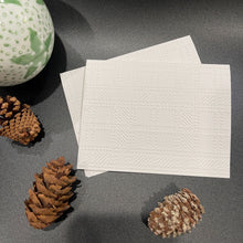 Load image into Gallery viewer, Plaid Embossed Holiday Cards, White Holiday Cards Set, Handmade Elegant Greeting Cards, Textured Stationery, Minimalist