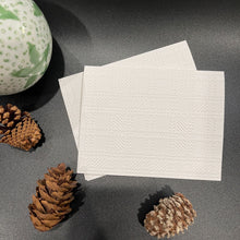 Load image into Gallery viewer, Plaid Embossed Holiday Cards, White Holiday Cards Set, Handmade Elegant Greeting Cards, Textured Stationery, Minimalist