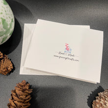 Load image into Gallery viewer, Swirls & Ribbons Embossed Holiday Cards, White Holiday Cards Set, Handmade Elegant Greeting Cards, Textured Stationery, Minimalist