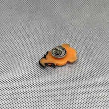 Load image into Gallery viewer, Halloween Brooch Orange Owl Hat Blue Eyes Resin Cabochon Lapel Pinback