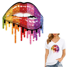 Load image into Gallery viewer, Rainbow Lips Color Dripping Design Trendy Iron-on Heat Transfer