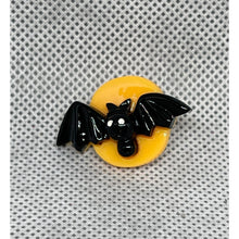 Load image into Gallery viewer, Halloween Black Spooky Bat Orange Moon Brooch Resin Cabochon Lapel Pin Brooch