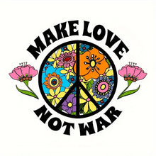 Load image into Gallery viewer, Make Love Not War Peace Floral Design Trendy Iron-on Heat Transfer