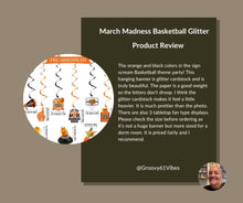 Load image into Gallery viewer, Madness Basketball Patry Decorations Let The Madness Begin Banner College Basketball Hanging Swirls Madness Basketball Themed Honeycomb for College Party Supplies Home Decor