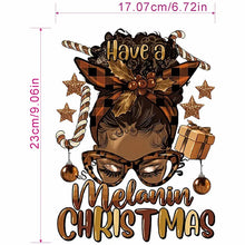 Load image into Gallery viewer, Have A Melanin Christmas Design Trendy Iron-on Heat Transfer