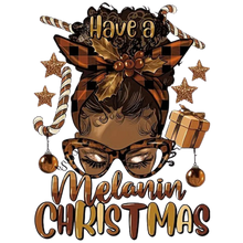 Load image into Gallery viewer, Have A Melanin Christmas Design Trendy Iron-on Heat Transfer