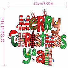 Load image into Gallery viewer, Merry Christmas Y'all Design Trendy Canvas Tote Bag Customizable Iron-On Graphic