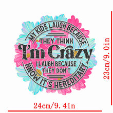 Load image into Gallery viewer, Because They Think I'm Crazy Design Trendy Canvas Tote Bag Customizable Iron-On Graphic