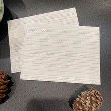 Load image into Gallery viewer, Ribbon Lace Scallops Embossed Holiday Cards, White Holiday Cards Set, Handmade Elegant Greeting Cards, Textured Stationery, Minimalist