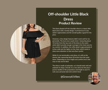 Load image into Gallery viewer, SCOMCHIC Women's Plus Size Cocktail Dress Off The Shoulder Flowy Pleated Wedding Guest Party Short Dress Black