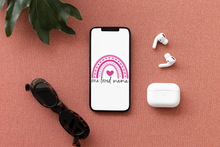 Load image into Gallery viewer, Mother's Day Mama Stickers - One Loved Mama Pink Rainbow 2.0" x 1.6" Die Cut