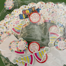 Load image into Gallery viewer, Happy Birthday Cupcake Wrappers and Picks for Birthday Party Decorations (Set of 12)