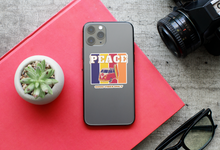 Load image into Gallery viewer, Retro 1960's Van Stickers - Peace Van Good Vibes 2.0" x 1.8" Die Cut