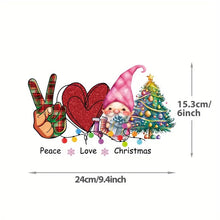 Load image into Gallery viewer, Peace Love Christmas Cheer Design Trendy Canvas Tote Bag Customizable Iron-On Graphic