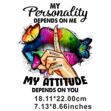 Load image into Gallery viewer, My Personality Depends on Me Design Trendy Canvas Tote Bag Customizable Iron-On Graphic