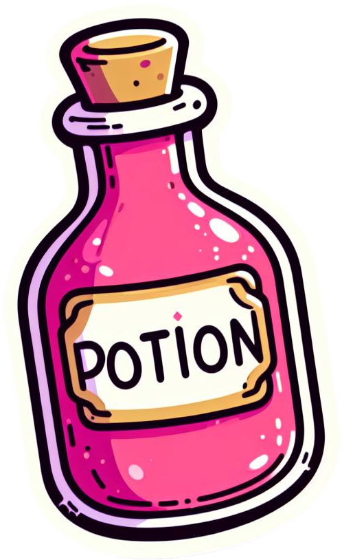 Pink Magic Potion Bottle Vinyl Stickers