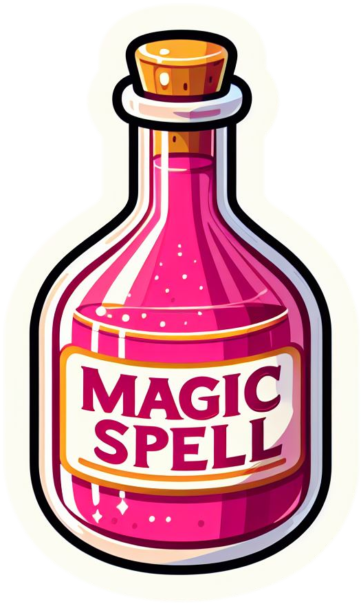 Pink Magic Spell Potion Bottle Vinyl Stickers