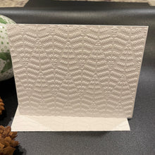 Load image into Gallery viewer, Evergreen Pine Trees Embossed Holiday Cards, White Holiday Cards Set, Handmade Elegant Greeting Cards, Textured Stationery, Minimalist