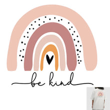 Load image into Gallery viewer, Boho Be Kind Rainbow Design Trendy Iron-on Heat Transfer