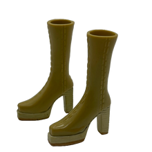 Load image into Gallery viewer, Bratz Doll High Top Tan Olive Boots With Wedge Heel (Pre-owned)
