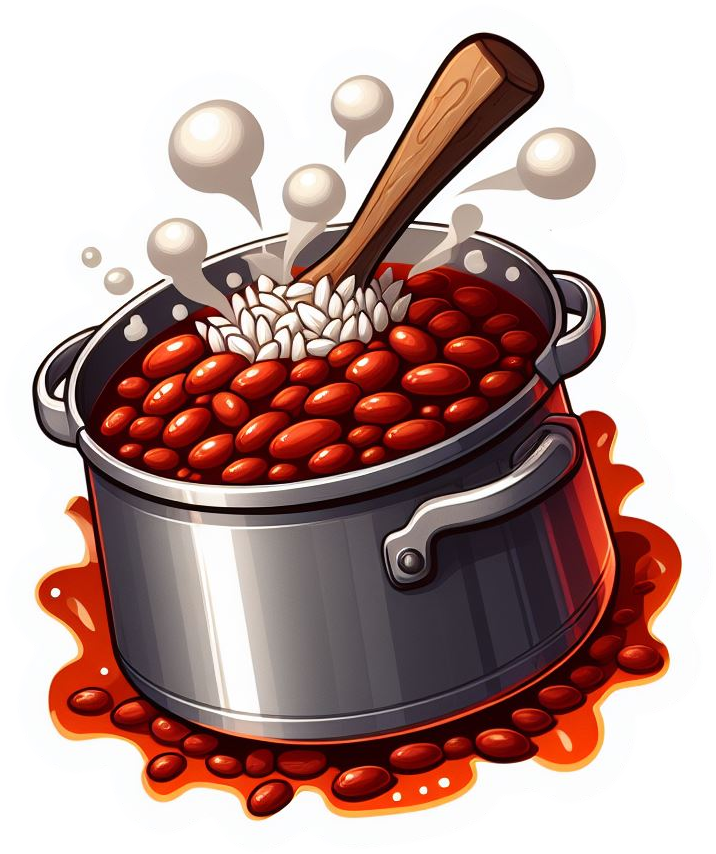 Bumbling Pot of Red Beans and Rice Vinyl Foodie Stickers