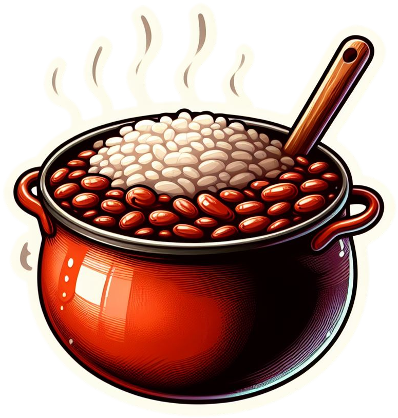 Pot of Red Beans and Rice Vinyl Foodie Stickers