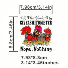 Load image into Gallery viewer, Rooster Hen Let Me Check my Meter Design Trendy Iron-on Heat Transfer