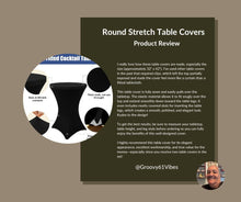 Load image into Gallery viewer, Moosfor Spandex Cocktail Table Covers 2 Pack, Elastic Fitted Stretch Table Cloth, Round High Top Tablecloths for Bar, Party, Pub, Wedding & Banquet (Black, 32x43 Inch)