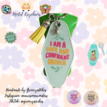 Load image into Gallery viewer, Groovy Peace Driving Motel Keychains – Retro Charm for Modern Adventures (DR1-DR12)