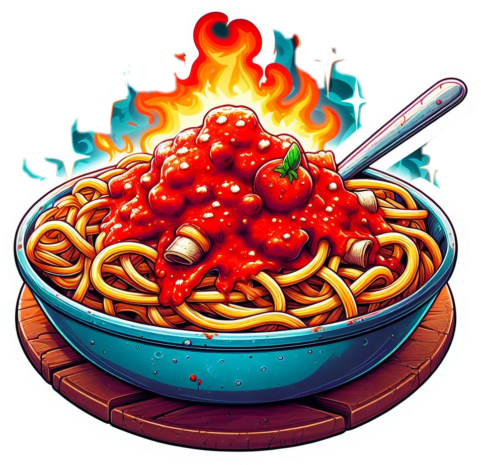 Blue Bowl of Spaghetti with Meat Sauce Vinyl Foodie Stickers
