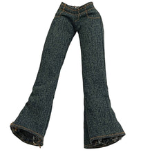 Load image into Gallery viewer, MGA Bratz Doll Clothing Accessory Skinny Low Waist Blue Jeans Cross Stitch Legs (Pre-Owned)