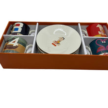 Load image into Gallery viewer, Paul Thurlby's Numbered Espresso Cups (4) Saucers (4) Set of 8 pieces