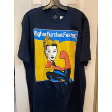 Load image into Gallery viewer, Box Lunch Captain Marvel Higher Further Faster Comic Book T-Shirt #11836175